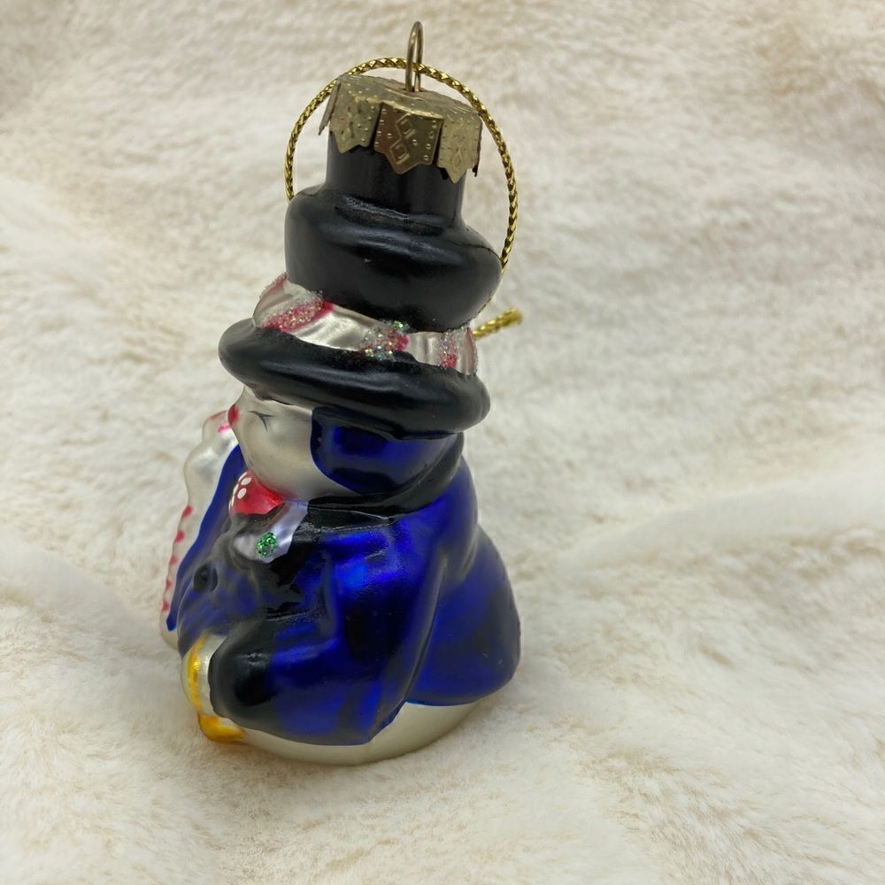 Vintage Hand Blown Glass Snowman Ornament - Picture 2 of 7